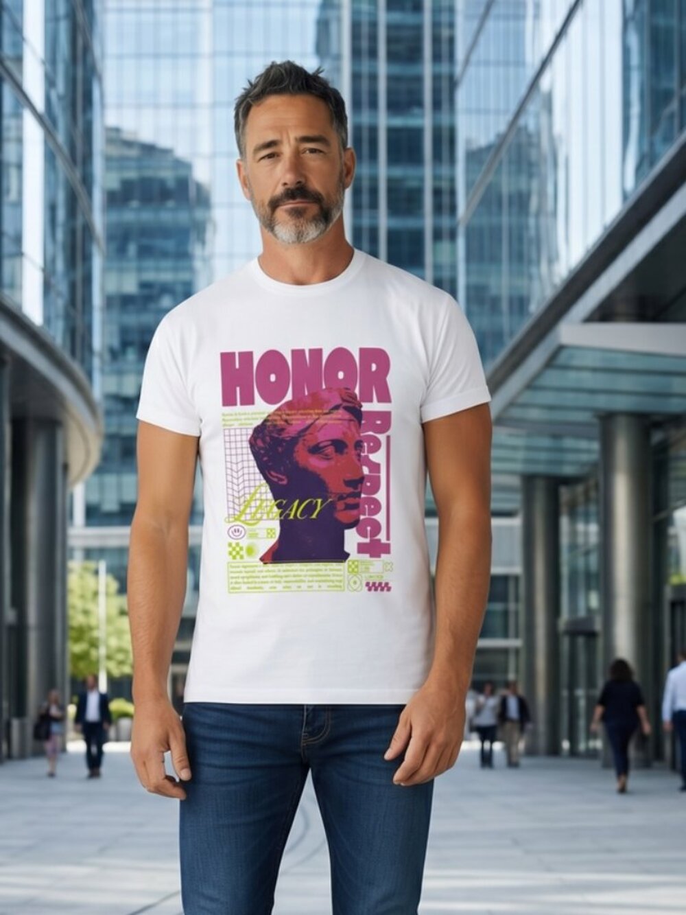 Honor Respect Legacy Graphic Dry Fit T-Shirt White Medium